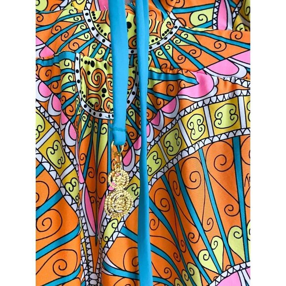 TRINA TURK Capri Lace-Up Tunic ORANGE SHERBET Colourful XS - Picture 6 of 9